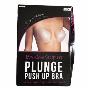 Women's Adhesive Strapless Backless Plunge Push Up Bra
